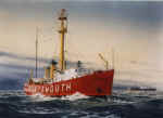 Watercolor Painting of Lightship Portsmouth - Artist Richard Moore