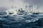 Watercolor of a Nigerian Green Line Freighter