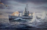 Watercolor Painting of the USS Plunkett
