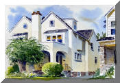 Watercolor Painting of Richard C Moore's Boyhood Home