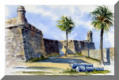 Watercolor Painting of Castillo de San Marco, St Augustine, Florida