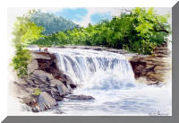 Watercolor Painting of Cumberland Falls, Kentucky