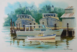 Old Hampton Virginia - Watercolor Painting by Richard Moore