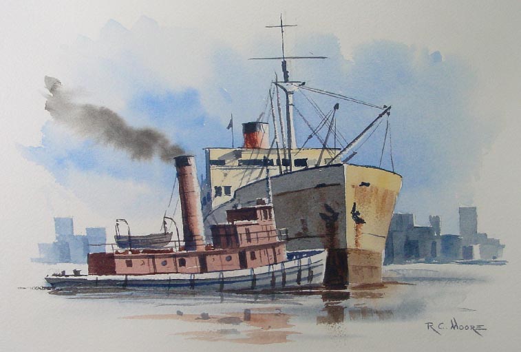 Watercolor Painting of the Tug Circa by Richard Moore