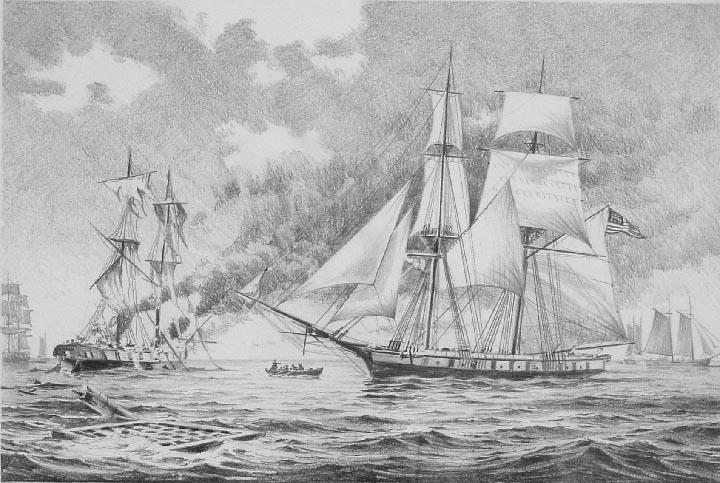 Pencil Sketch of the Battle of Lake Erie - Richard Moore
