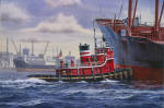 Watercolor of the Tugboat Circa on the Delaware River