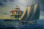 Schooner Passing by Choptank Lighthouse